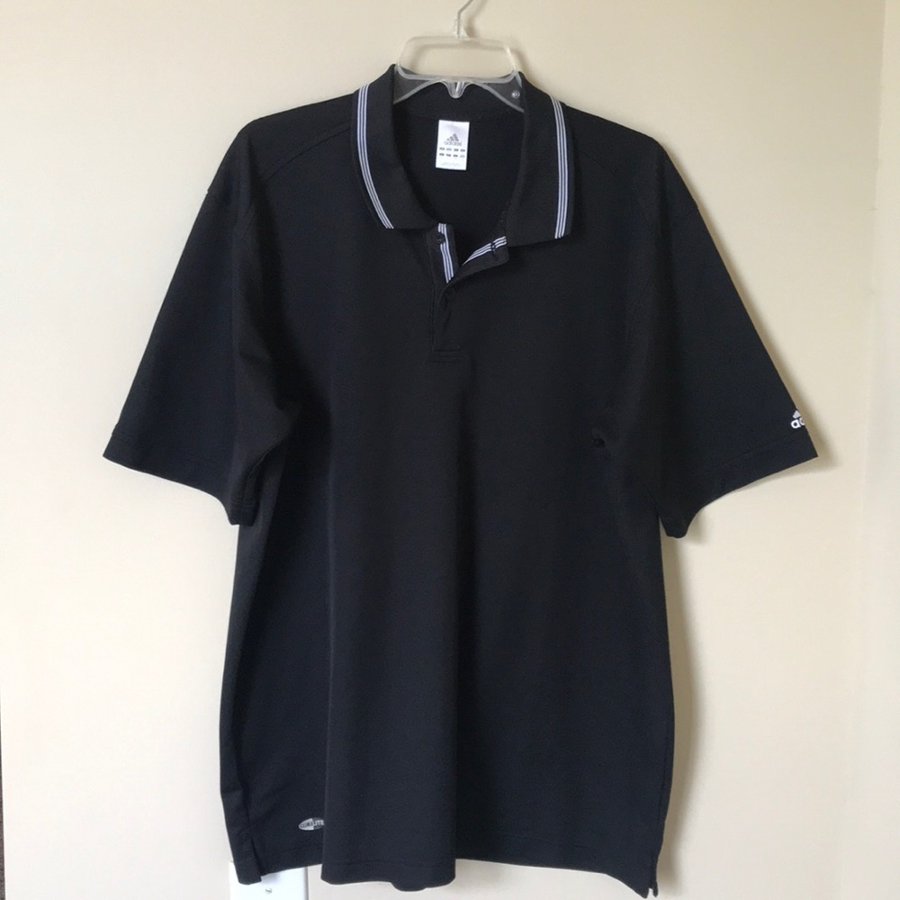 adidas Men’s ClimaLite Black/White Polo - L